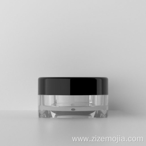 PS small transparent square shape plastic cream jar